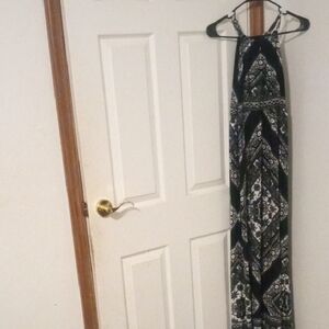 INC International Concepts Black and Green Maxi Dress